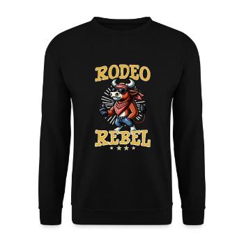 Rodeo Bull Riding Livestock Show Farmer Cattle - Unisex Pullover - Schwarz - Vorne - Alina (178cm) & Michal (187cm)