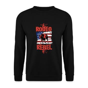 Rodeo Bull Riding Livestock Show Farmer Cattle - Unisex Pullover - Schwarz - Vorne - Alina (178cm) & Michal (187cm)