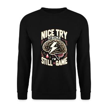 Schlaganfall-überlebende Schlaganfall-bewusstsein - Unisex Pullover - Schwarz - Vorne - Alina (178cm) & Michal (187cm)