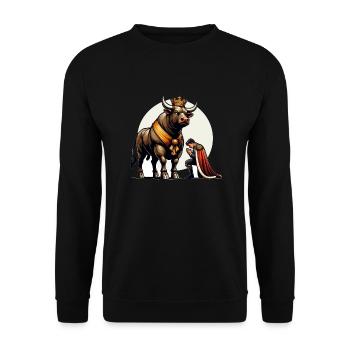 Rodeo Bull Riding Livestock Show Farmer Cattle - Unisex Pullover - Schwarz - Vorne - Alina (178cm) & Michal (187cm)