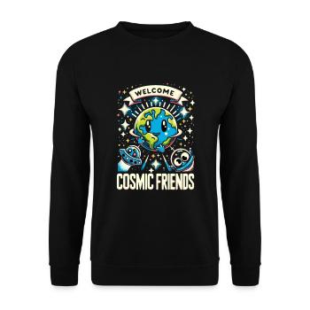 T-shirt avec Rejoignez Cosmic Friends: Out-of-t - Sweat-shirt Unisexe - noir - Devant - Alina (178cm) & Michal (187cm)