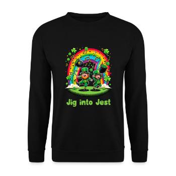 Irish Dancing Ireland Outfit Irish Music - Unisex Sweatshirt - black - Front - Alina (178cm) & Michal (187cm)