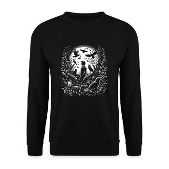 Edgar Allan Poe Fan, Klassische Literatur, - Unisex Pullover - Schwarz - Vorne - Alina (178cm) & Michal (187cm)