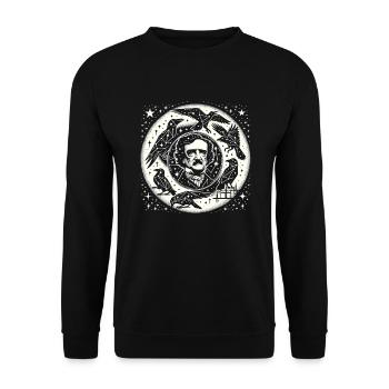 Edgar Allan Poe Fan, Classical Literature, - Unisex Sweatshirt - black - Front - Alina (178cm) & Michal (187cm)