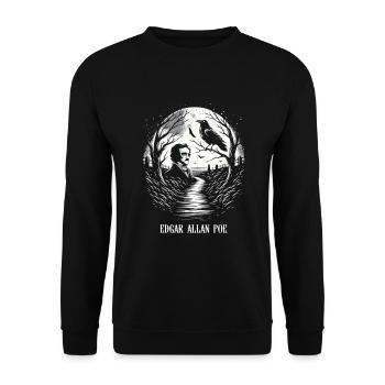 Edgar Allan Poe Fan, Klassische Literatur, - Unisex Pullover - Schwarz - Vorne - Alina (178cm) & Michal (187cm)