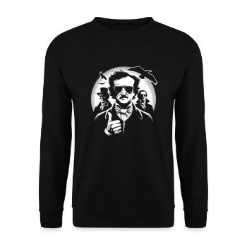 Edgar Allan Poe Fan, Klassische Literatur, - Unisex Pullover - Schwarz - Vorne - Alina (178cm) & Michal (187cm)