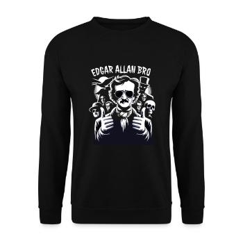 Edgar Allan Poe Fan, Klassische Literatur, - Unisex Pullover - Schwarz - Vorne - Alina (178cm) & Michal (187cm)