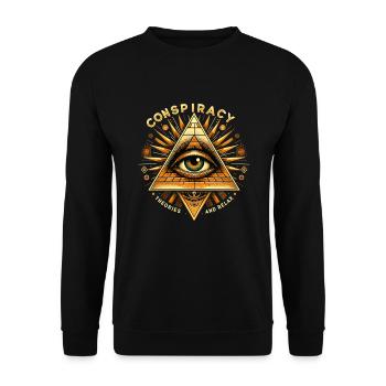 Conspiracy Theories Conspiracy Theorist Illuminati - Unisex Sweatshirt - black - Front - Alina (178cm) & Michal (187cm)