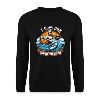 Boating Dad Boat Captain Pontoon Sailor Cruising - Unisex Pullover - Schwarz - Vorne - Alina (178cm) & Michal (187cm)