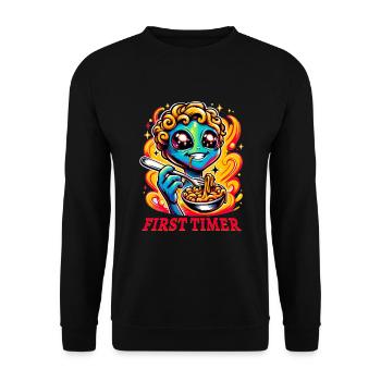 Alien Extraterrestrial Area 51 Ufo Space Geek - Unisex Pullover - Schwarz - Vorne - Alina (178cm) & Michal (187cm)