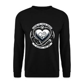 Healthy Heartbeat February Heart Awareness - Unisex Sweatshirt - black - Front - Alina (178cm) & Michal (187cm)