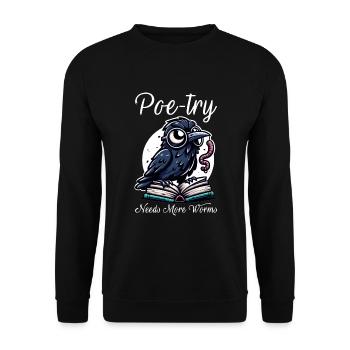 Edgar Allan Poe Fan, Classical Literature, - Unisex Sweatshirt - black - Front - Alina (178cm) & Michal (187cm)
