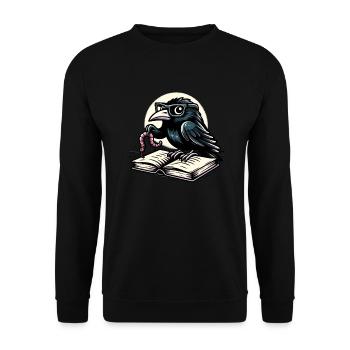 Edgar Allan Poe Fan, Classical Literature, - Unisex Sweatshirt - black - Front - Alina (178cm) & Michal (187cm)