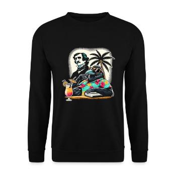 Edgar Allan Poe Fan, Klassische Literatur, - Unisex Pullover - Schwarz - Vorne - Alina (178cm) & Michal (187cm)