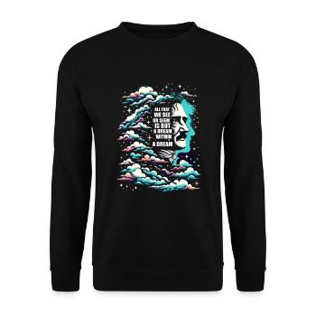 Edgar Allan Poe Fan, Klassische Literatur, - Unisex Pullover - Schwarz - Vorne - Alina (178cm) & Michal (187cm)