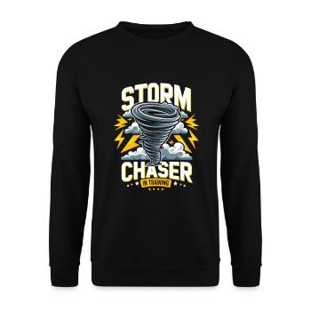 Meteorologie-kindertornado-sturm, Der Sturm-fan - Unisex Pullover - Schwarz - Vorne - Alina (178cm) & Michal (187cm)