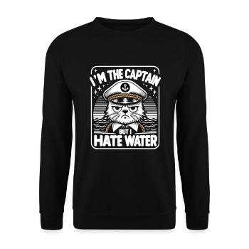Boating Dad Boat Captain Pontoon Sailor Cruising - Unisex Pullover - Schwarz - Vorne - Alina (178cm) & Michal (187cm)