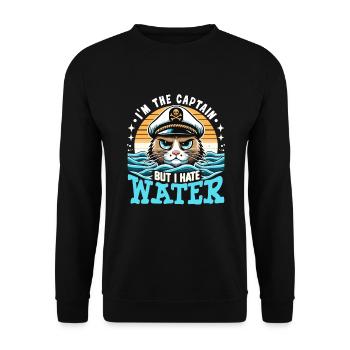Boating Dad Boat Captain Pontoon Sailor Cruising - Unisex Pullover - Schwarz - Vorne - Alina (178cm) & Michal (187cm)