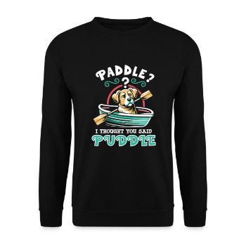 Boating Dad Boat Captain Pontoon Sailor Cruising - Unisex Pullover - Schwarz - Vorne - Alina (178cm) & Michal (187cm)