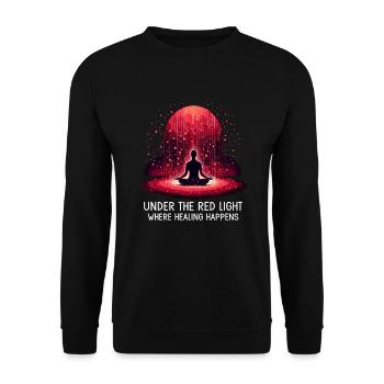 Red Light Therapy Low-level Laser Therapy for - Unisex Sweatshirt - black - Front - Alina (178cm) & Michal (187cm)