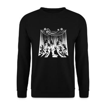 Puppet Mastery Shadow Play ventriloquist gift - Unisex Sweatshirt - black - Front - Alina (178cm) & Michal (187cm)