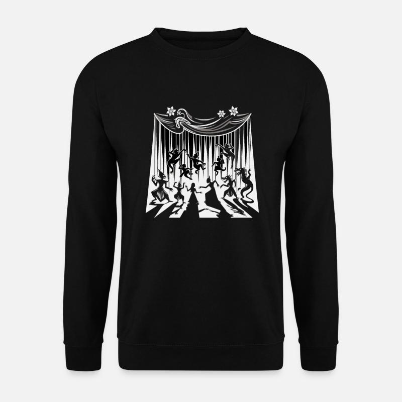 Puppet Mastery Shadow Play Bauchredner-geschenk - Unisex Pullover - Schwarz