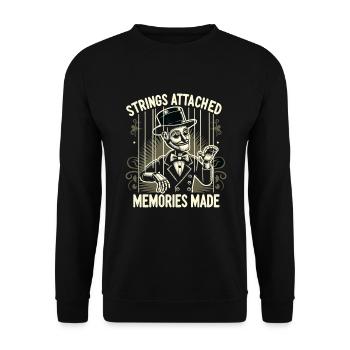 Puppet Mastery Shadow Play Ventriloquist Gift - Unisex Sweatshirt - black - Front - Alina (178cm) & Michal (187cm)