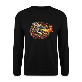 Scharfes Essen Liebhaber Von Chili Peppers Chef - Unisex Pullover - Schwarz - Vorne - Alina (178cm) & Michal (187cm)