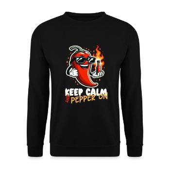 Scharfes Essen Liebhaber Von Chili Peppers Chef - Unisex Pullover - Schwarz - Vorne - Alina (178cm) & Michal (187cm)