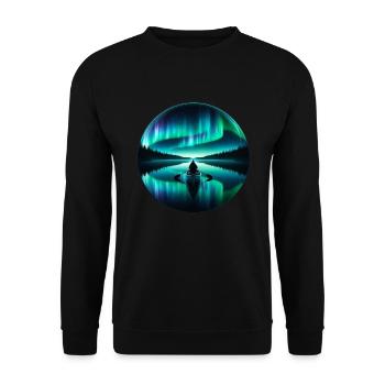 Polarlicht-aurora-verfolger Alaska Wilderness - Unisex Pullover - Schwarz - Vorne - Alina (178cm) & Michal (187cm)