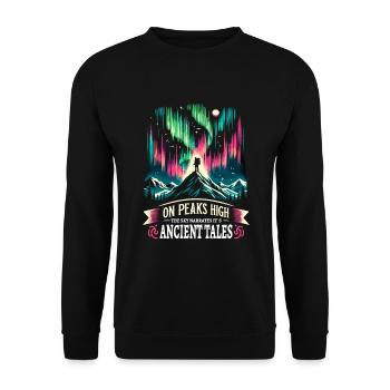 Northern Lights aurora tracker Alaska Wilderness - Unisex Sweatshirt - black - Front - Alina (178cm) & Michal (187cm)