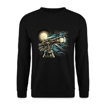 Astrophotography Astronomy Space Camera - Unisex Sweatshirt - black - Front - Alina (178cm) & Michal (187cm)