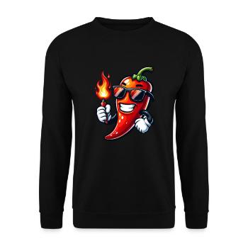 Scharfes Essen Liebhaber Von Chili Peppers Chef - Unisex Pullover - Schwarz - Vorne - Alina (178cm) & Michal (187cm)