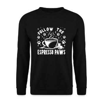 Coffee Break Cat Lover, Coffee Lover Süße Katze - Unisex Pullover - Schwarz - Vorne - Alina (178cm) & Michal (187cm)