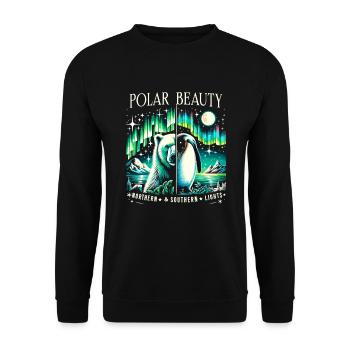 Aurora Aurora Tracker Alaska Wilderness - Sweat-shirt Unisexe - noir - Devant - Alina (178cm) & Michal (187cm)