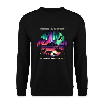 Aurora Aurora Tracker Alaska Wilderness - Sweat-shirt Unisexe - noir - Devant - Alina (178cm) & Michal (187cm)