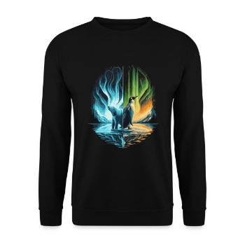 Polarlicht-aurora-verfolger Alaska Wilderness - Unisex Pullover - Schwarz - Vorne - Alina (178cm) & Michal (187cm)