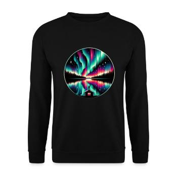 Polarlicht-aurora-verfolger Alaska Wilderness - Unisex Pullover - Schwarz - Vorne - Alina (178cm) & Michal (187cm)
