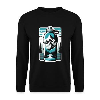Hydration Drink Water Stay Hydrated - Unisex Sweatshirt - black - Front - Alina (178cm) & Michal (187cm)