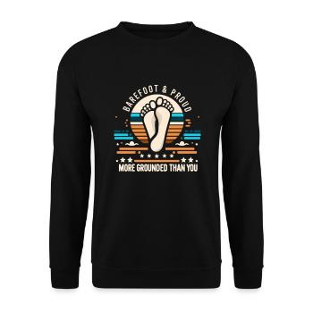 Barefood Lifestlye Ntural Foot Health Foot - Unisex Sweatshirt - black - Front - Alina (178cm) & Michal (187cm)