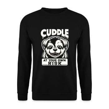 Horror Dog Halloween Spooky Dog Lover Gothic Dog - Unisex Sweatshirt - black - Front - Alina (178cm) & Michal (187cm)