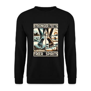 Barefood Lifestlye Ntural Foot Health Foot - Unisex Sweatshirt - black - Front - Alina (178cm) & Michal (187cm)