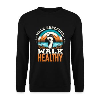 Barefood Lifestylee Ntural Foot Health Foot - Unisex Sweatshirt - black - Front - Alina (178cm) & Michal (187cm)