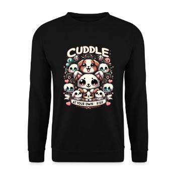 Horror Dog Halloween Spooky Dog Lover Gothic Dog - Unisex Sweatshirt - black - Front - Alina (178cm) & Michal (187cm)