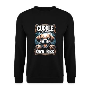 Horror Dog Halloween Spooky Dog Lover Gothic Dog - Unisex Sweatshirt - black - Front - Alina (178cm) & Michal (187cm)
