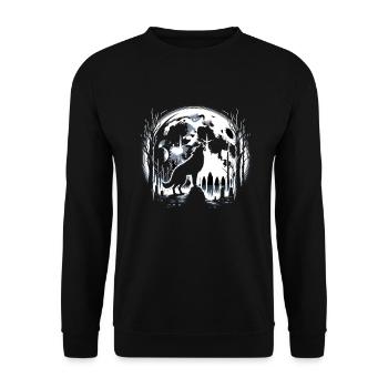 Horror Dog Halloween Spooky Dog Lover Gothic Dog - Unisex Sweatshirt - black - Front - Alina (178cm) & Michal (187cm)