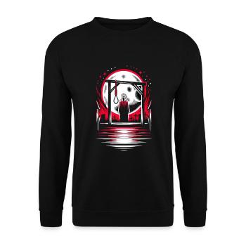 Cowboy Barn Bull Rider Rodeo Country Western - Unisex Sweatshirt - black - Front - Alina (178cm) & Michal (187cm)