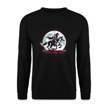 Cowboy Barn Bull Rider Rodeo Country Western - Unisex Sweatshirt - black - Front - Alina (178cm) & Michal (187cm)