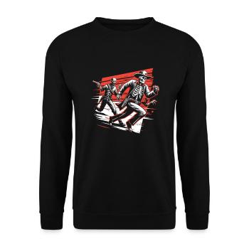 Cowboy Barn Bull Rider Rodeo Country Western - Unisex Pullover - Schwarz - Vorne - Alina (178cm) & Michal (187cm)