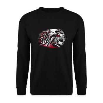 Cowboy Barn Bull Rider Rodeo Country Western - Unisex Sweatshirt - black - Front - Alina (178cm) & Michal (187cm)